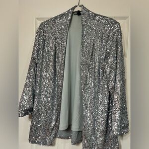 Silver Sequin New Years / Holiday coat / cardigan